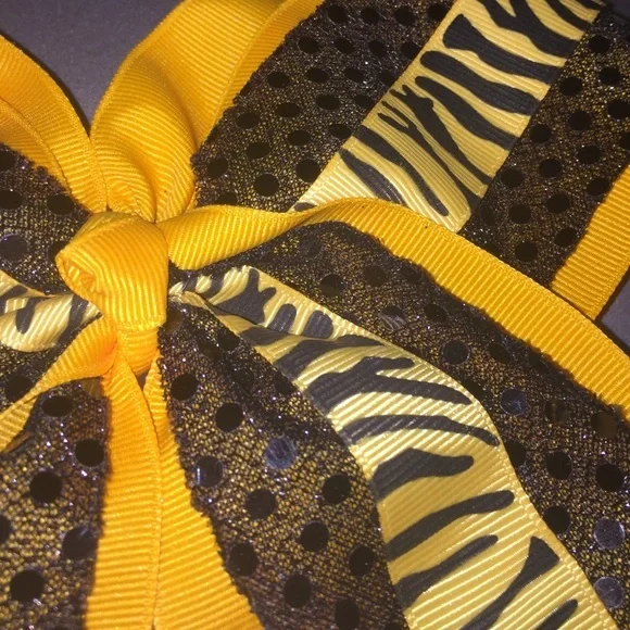 NWT Cheer Bow: Glitter Tiger Print - Picture 3 of 3